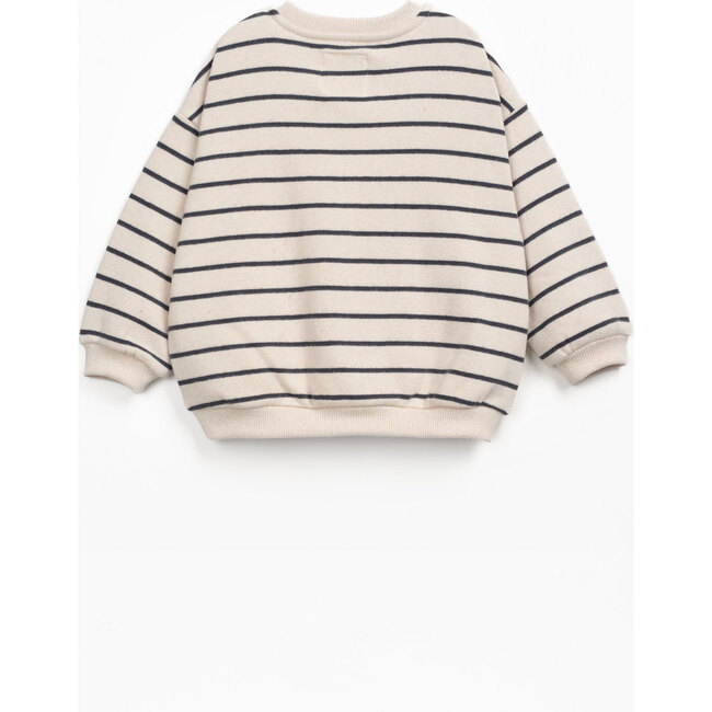 Jersey Striped Sweatshirt, Charcoal Stripes - Sweaters - 2