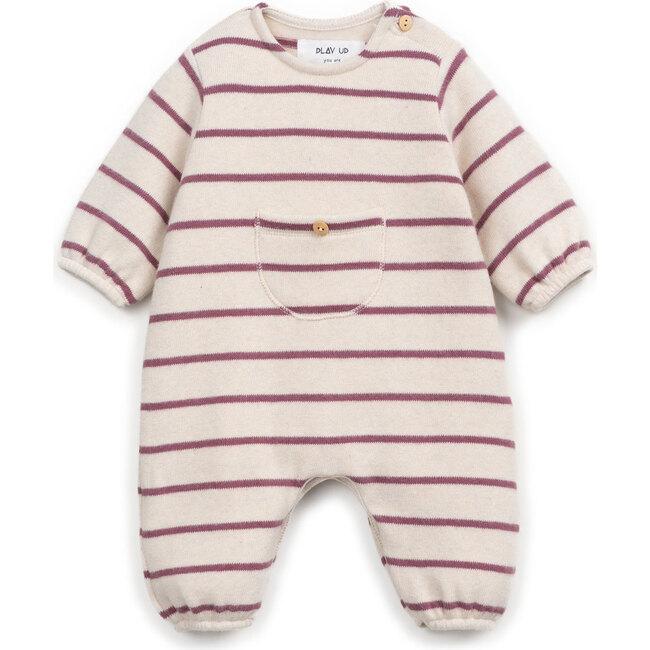 Jersey Jumpsuit, Raspberry Stripes