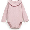 Ruffle Collar Onesie, Pink - Onesies - 1 - thumbnail