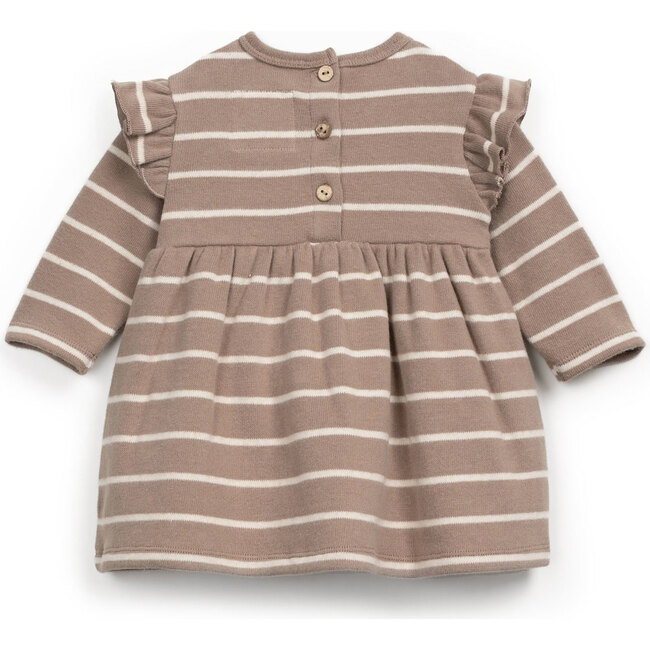 Jersey Dress, Mocha Stripes - Dresses - 2