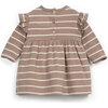 Jersey Dress, Mocha Stripes - Dresses - 2