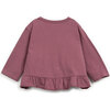 Ruffle Pelum Hem Long Sleeve, Burgundy - T-Shirts - 3