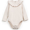 Ruffle Collar Onesie, Cream - Onesies - 1 - thumbnail