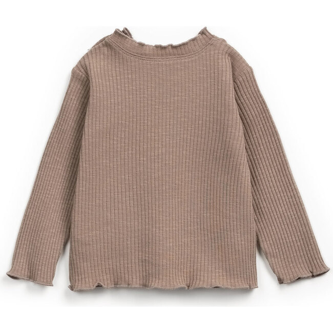 Ribbed Long Sleeve, Tan - T-Shirts - 2