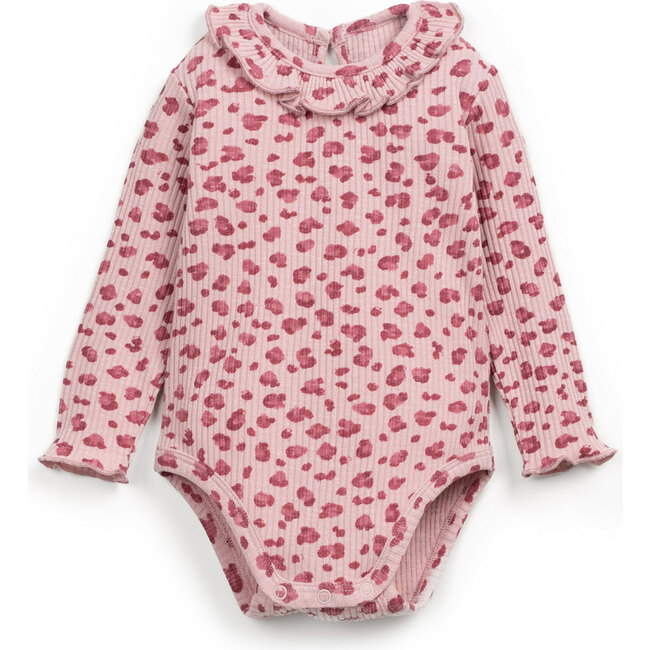 Ribbed Leopard Onesie, Pink