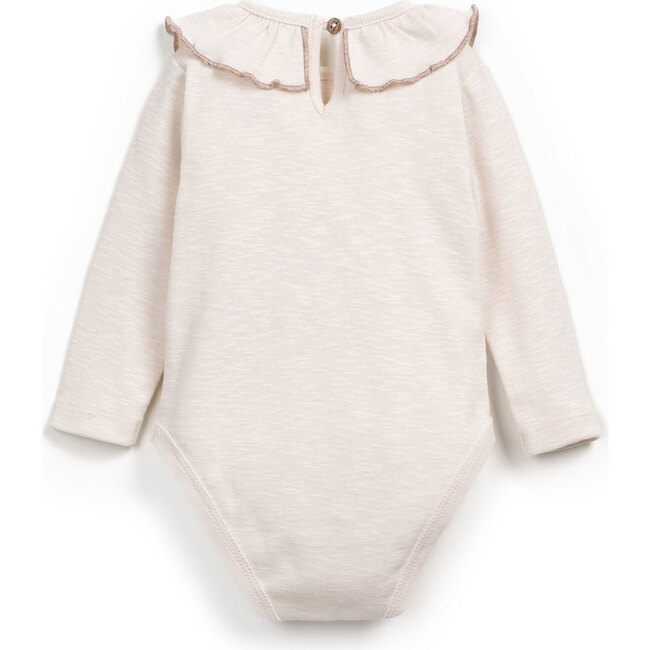 Ruffle Collar Onesie, Cream - Onesies - 2