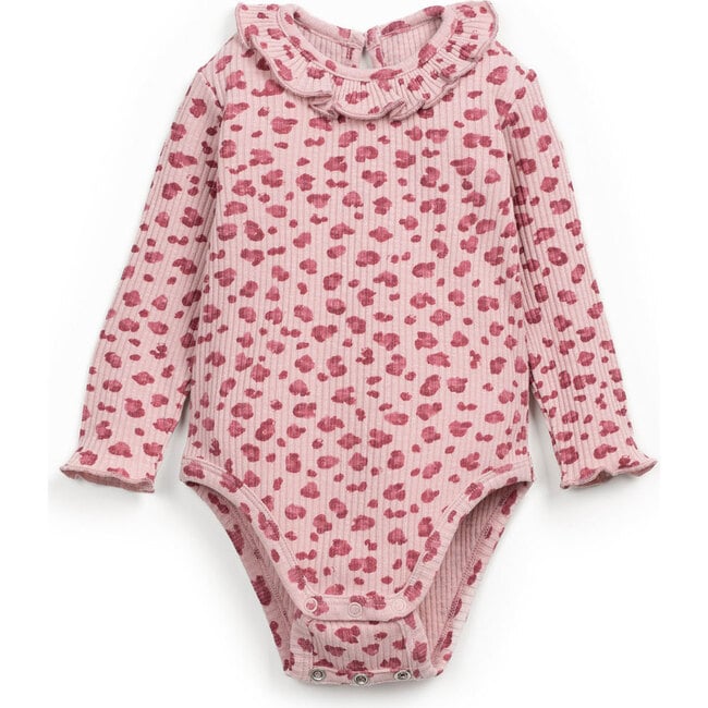 Ribbed Leopard Onesie, Pink - Onesies - 2