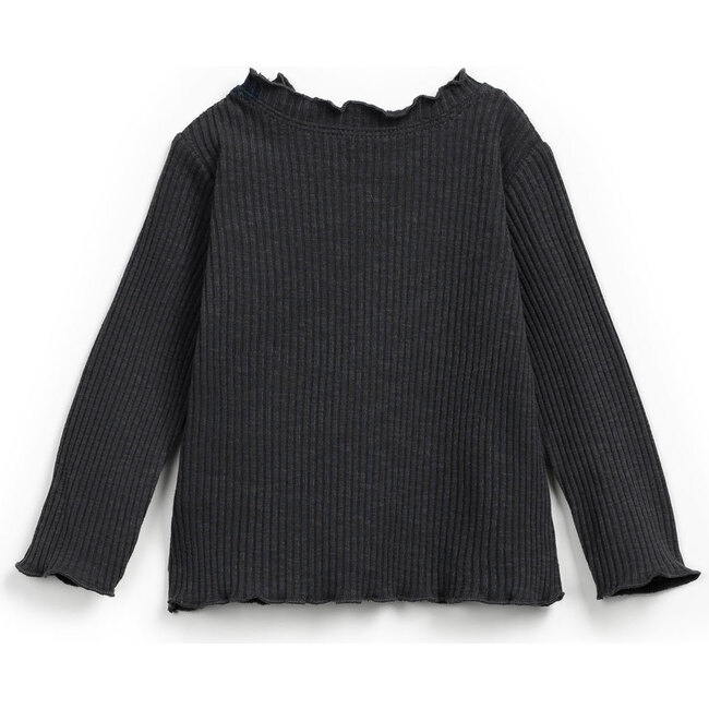 Ribbed Long Sleeve, Grey - T-Shirts - 2