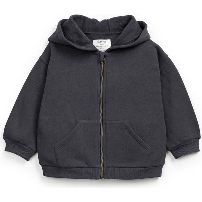 Fleece Zip Up Hoodie, Charcoal