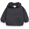 Fleece Zip Up Hoodie, Charcoal - Jackets - 1 - thumbnail