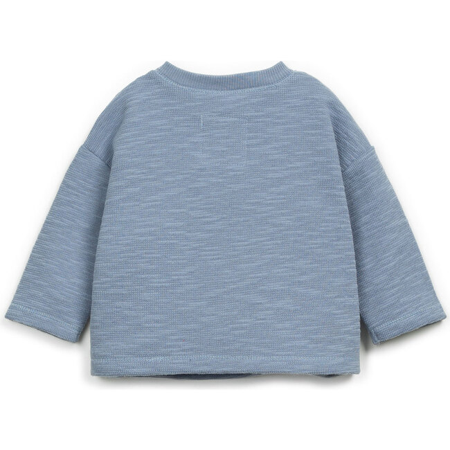 Heathered Long Sleeve Top, Blue - T-Shirts - 2