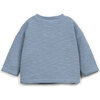 Heathered Long Sleeve Top, Blue - T-Shirts - 2