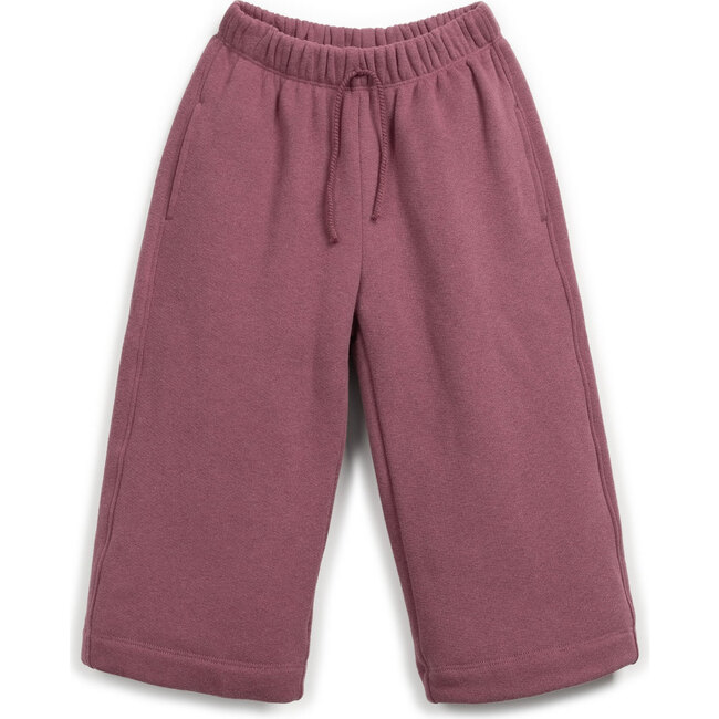 Fleece Wide Leg Pant, Burgundy