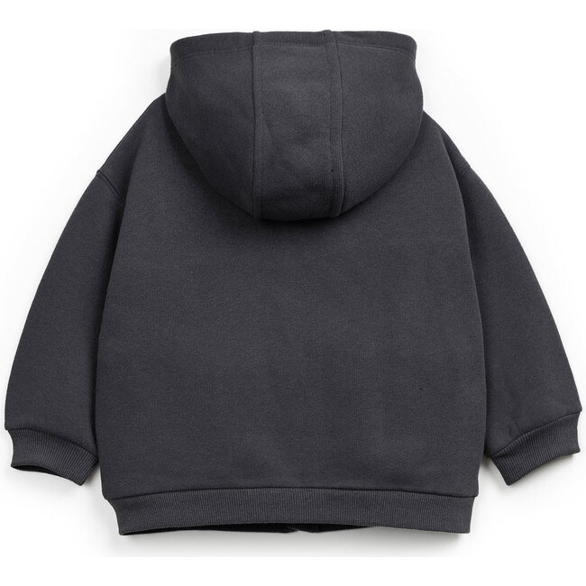 Fleece Zip Up Hoodie, Charcoal - Jackets - 2