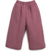 Fleece Wide Leg Pant, Burgundy - Pants - 2