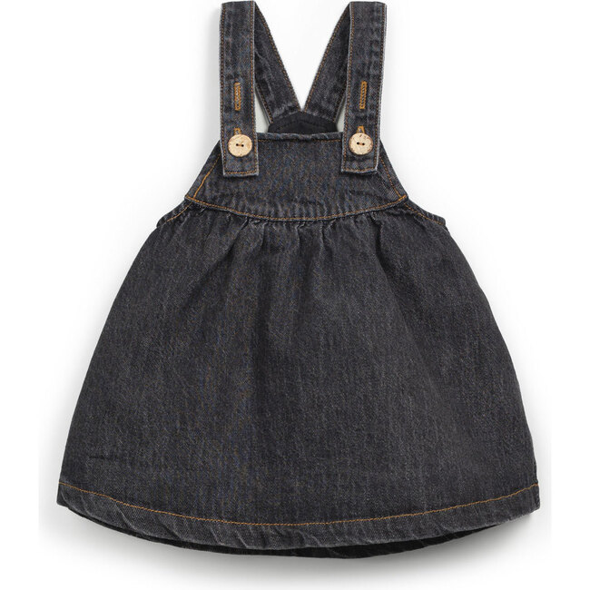 Denim Overall Dress, Grey
