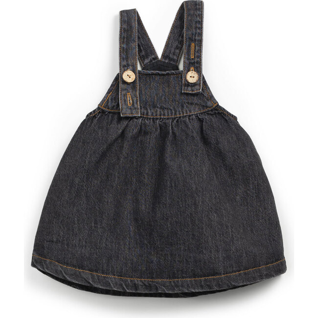 Denim Overall Dress, Grey - Dresses - 2
