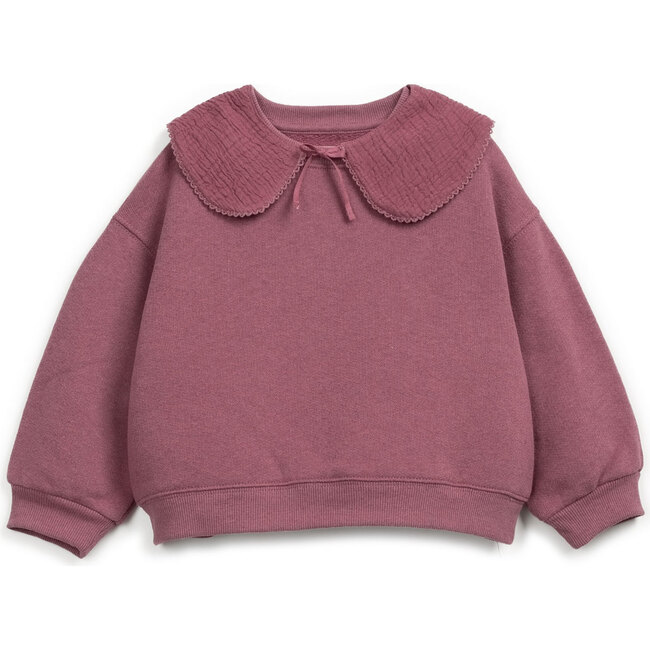 Collared Fleece Sweatshirt, Burgundy