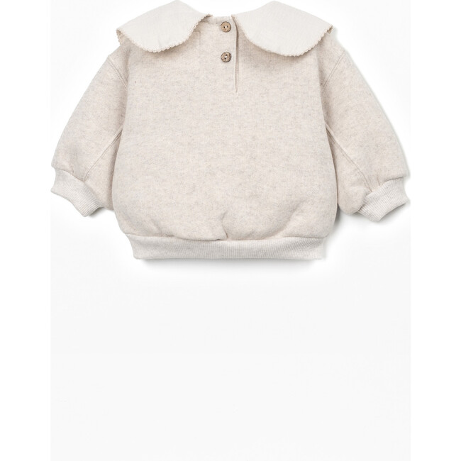 Collared Fleece Sweatshirt, Cream - Sweaters - 2