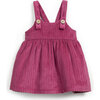 Corduory Overall Dress, Burgundy - Dresses - 1 - thumbnail