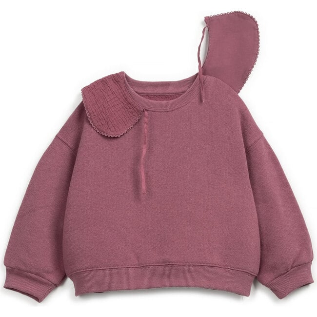 Collared Fleece Sweatshirt, Burgundy