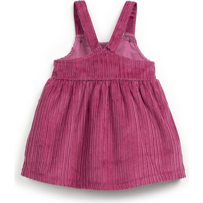Corduory Overall Dress, Burgundy - Dresses - 2