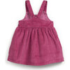 Corduory Overall Dress, Burgundy - Dresses - 2