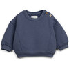 Baby Fleece Sweatshirt, Blue - Sweatshirts - 1 - thumbnail