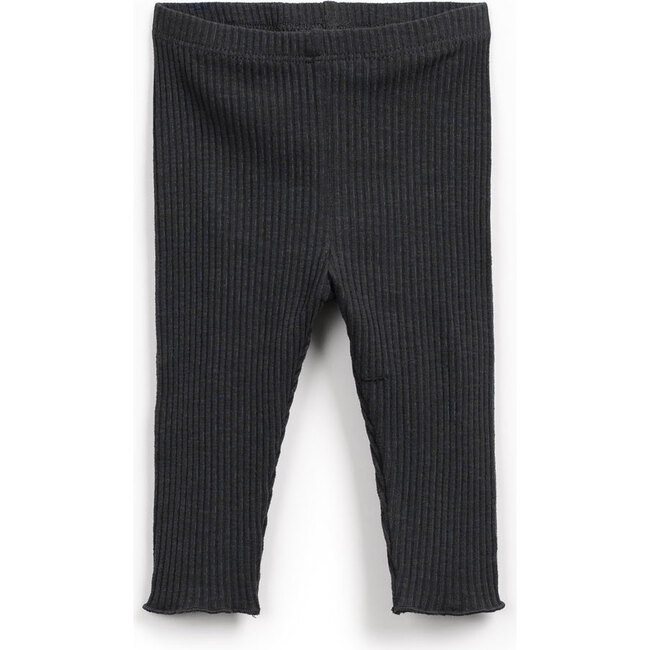 Baby Ribbed Leggings, Charcoal