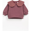 Baby Collared Fleece Sweatshirt, Burgundy - Sweatshirts - 1 - thumbnail