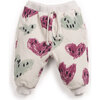 Abstract Heart Print Sweatpant, Cream - Pants - 1 - thumbnail
