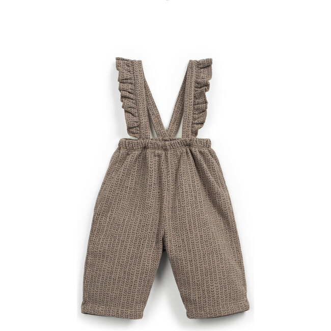 Abstract Fleece Overall, Brown