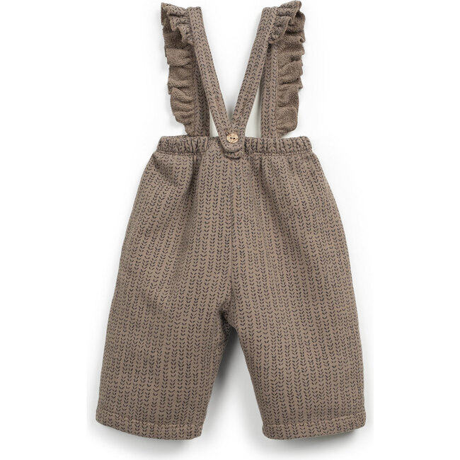 Abstract Fleece Overall, Brown - Rompers - 2