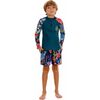 Noah Kids' Rashguard, Green/Pink - Two Pieces - 1 - thumbnail