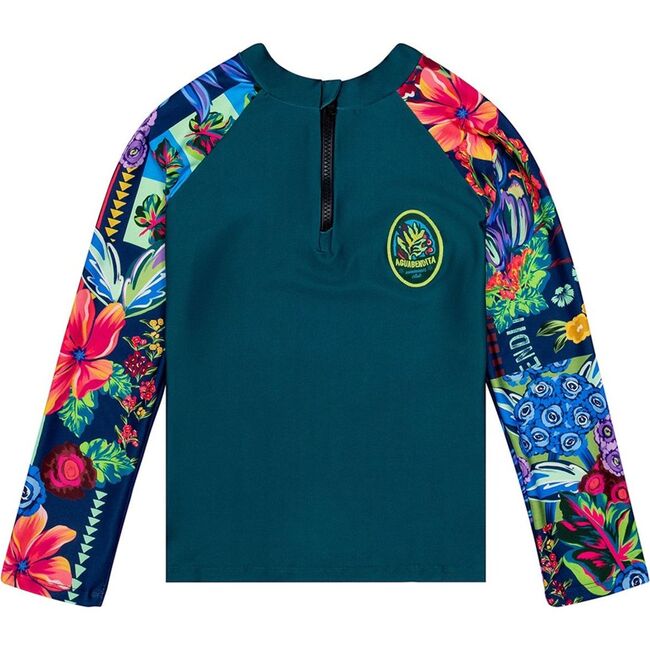 Noah Kids' Rashguard, Green/Pink - Two Pieces - 2