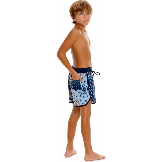 Tiago Kids' Swim Trunks, Blue/White - Swim Trunks - 5