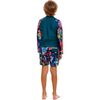Noah Kids' Rashguard, Green/Pink - Two Pieces - 3