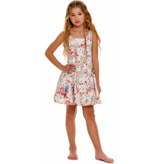 Nicolle Kids' Dress, White/Pink