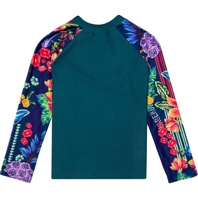 Noah Kids' Rashguard, Green/Pink - Two Pieces - 4