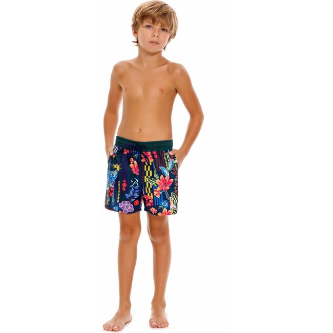 Nick Kids' Swim Trunks, Green/Pink