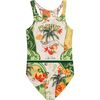 Nate Kids' One Piece Swimsuit, Green/Yellow/White - One Pieces - 2