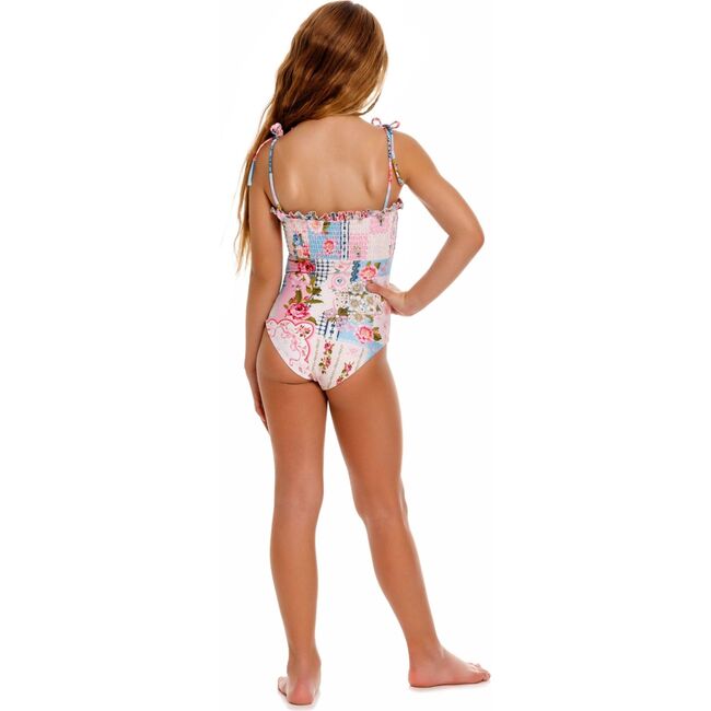 Lewis Kids' One Piece Swimsuit, White/Pink/Blue - One Pieces - 2