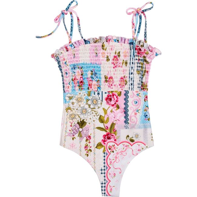 Lewis Kids' One Piece Swimsuit, White/Pink/Blue - One Pieces - 3