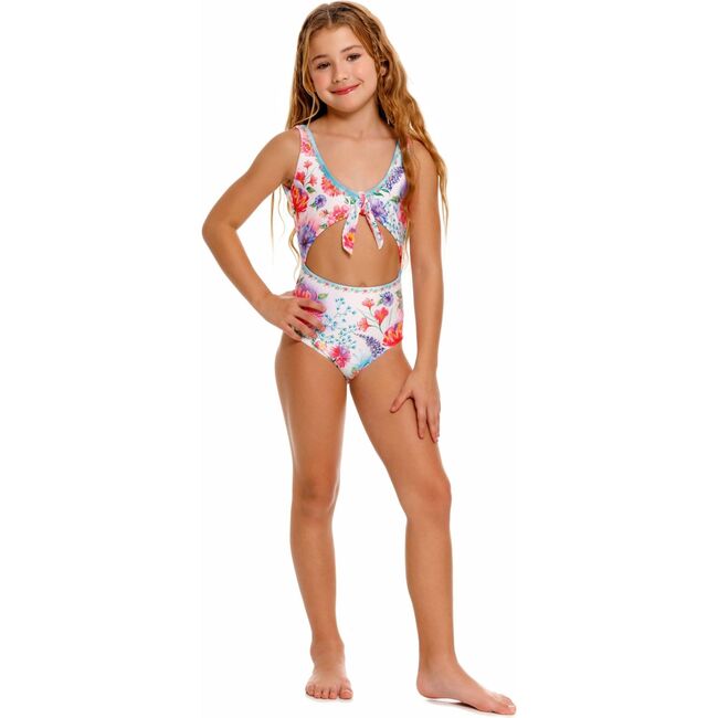 Iliana Kids' One Piece Swimsuit, White/Pink