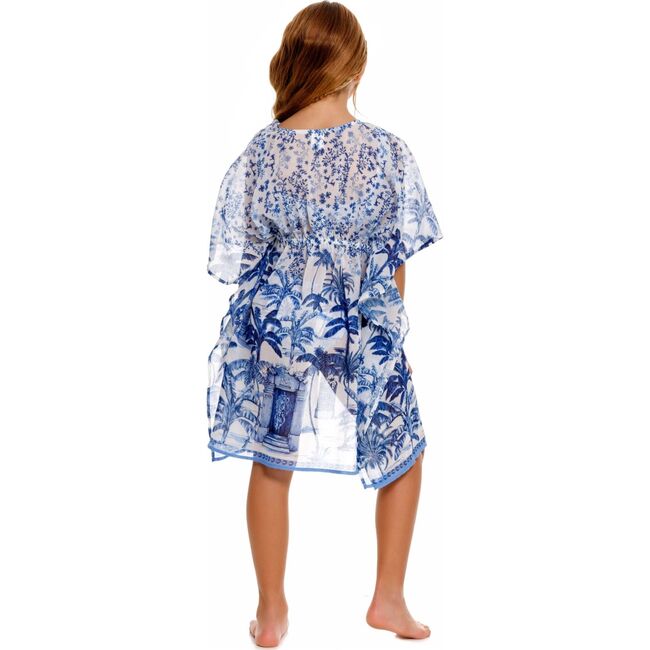 Luciana Kids' Tunic Cover Up, Blue/White - Cover-Ups - 3