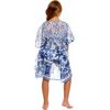 Luciana Kids' Tunic Cover Up, Blue/White - Cover-Ups - 3