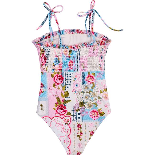 Lewis Kids' One Piece Swimsuit, White/Pink/Blue - One Pieces - 4