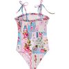 Lewis Kids' One Piece Swimsuit, White/Pink/Blue - One Pieces - 4