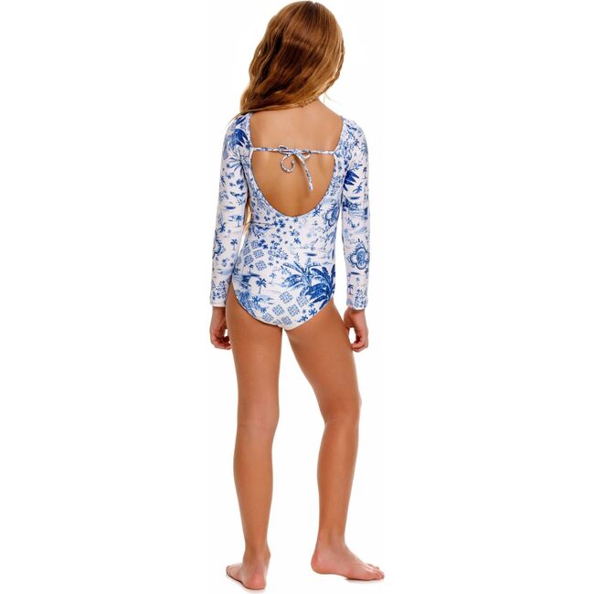 Honey Kids' One Piece Swimsuit, Blue/White - One Pieces - 3