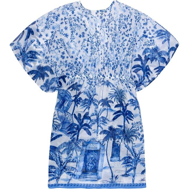 Luciana Kids' Tunic Cover Up, Blue/White - Cover-Ups - 4